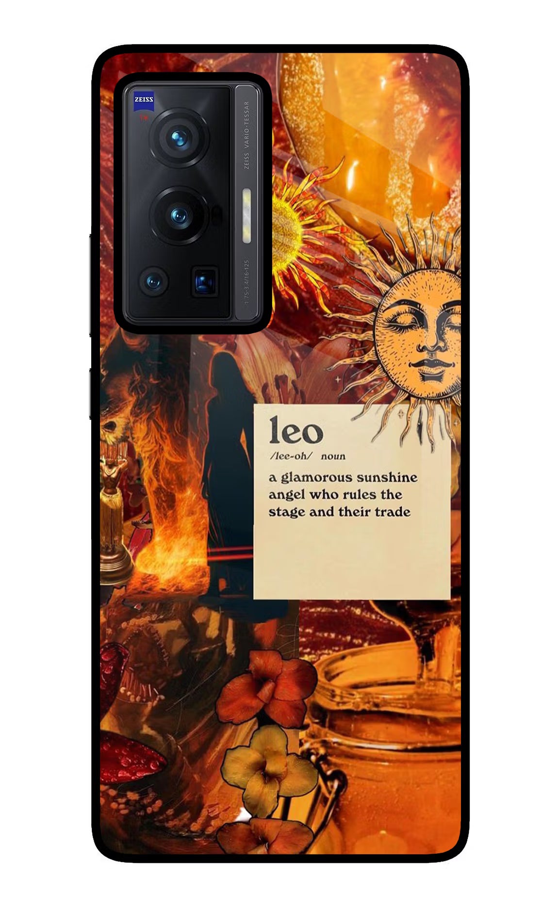 Leo Zodiac Vivo X70 Pro Glass Case Back Cover by Casekaro