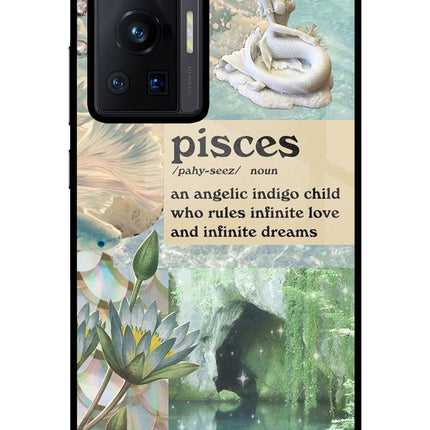 Pisces Zodiac Vivo X70 Pro Glass Case Back Cover by Casekaro