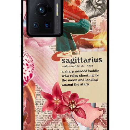 Sagittarius Zodiac Vivo X70 Pro Glass Case Back Cover by Casekaro