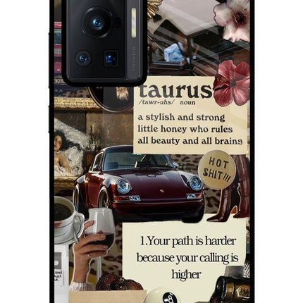 Taurus Zodiac Vivo X70 Pro Glass Case Back Cover by Casekaro