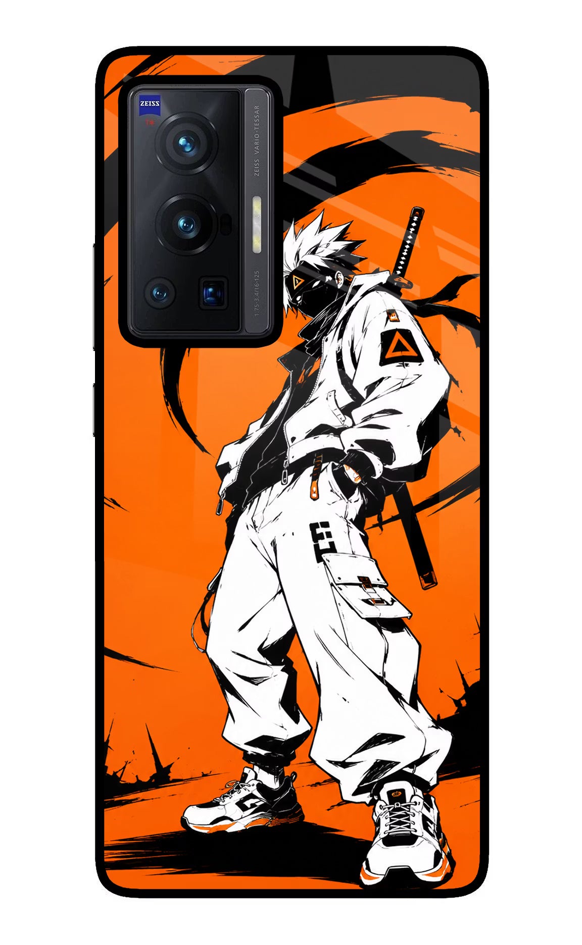Street Samurai  Vivo X70 Pro Glass Case Back Cover by Casekaro