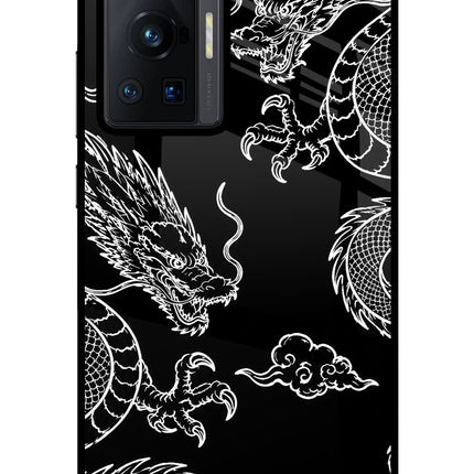 Twin Dragons Vivo X70 Pro Glass Case Back Cover by Casekaro