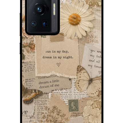 Vintage case Vivo X70 Pro Glass Case Back Cover by Casekaro