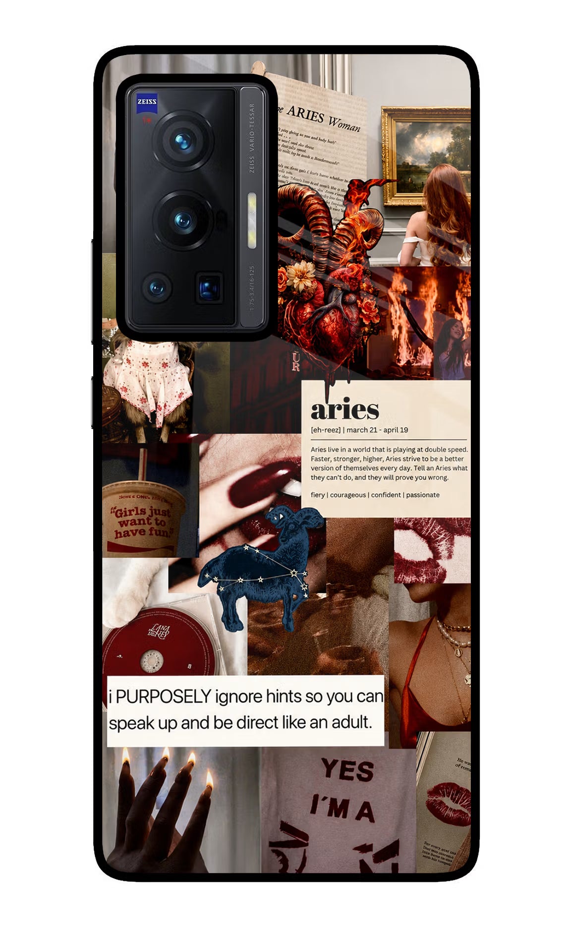 Zodiac Aries Vivo X70 Pro Glass Case