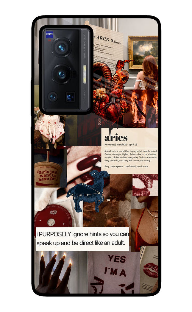 Zodiac Aries Vivo X70 Pro Glass Case