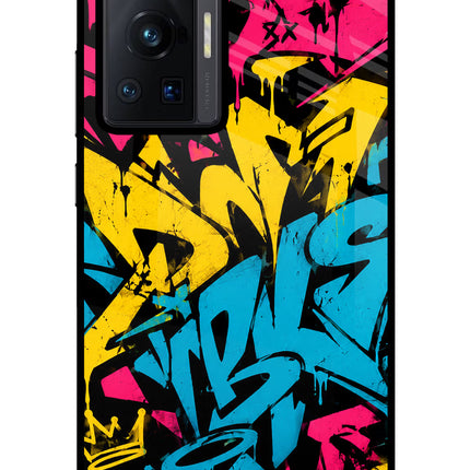 Graffiti Vibe Vivo X70 Pro Glass Case Back Cover by Casekaro