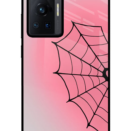Pink Web Vivo X70 Pro Glass Case