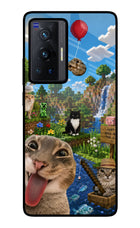 Minecraft Cat Chaos Vivo X70 Pro Glass Case