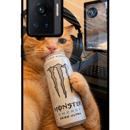 Gamer Cat Energy Vivo X70 Pro Glass Case
