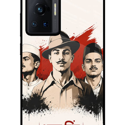 Bhagat Singh Trio Vivo X70 Pro Glass Case Back Cover by Casekaro