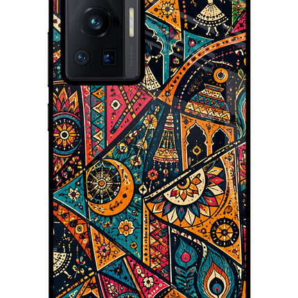 Folk Print Vivo X70 Pro Glass Case