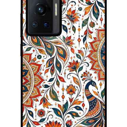 White Mayura Vivo X70 Pro Glass Case