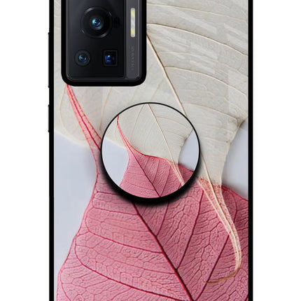 White Pink Leaf Vivo X70 Pro Pop Case by Casekaro