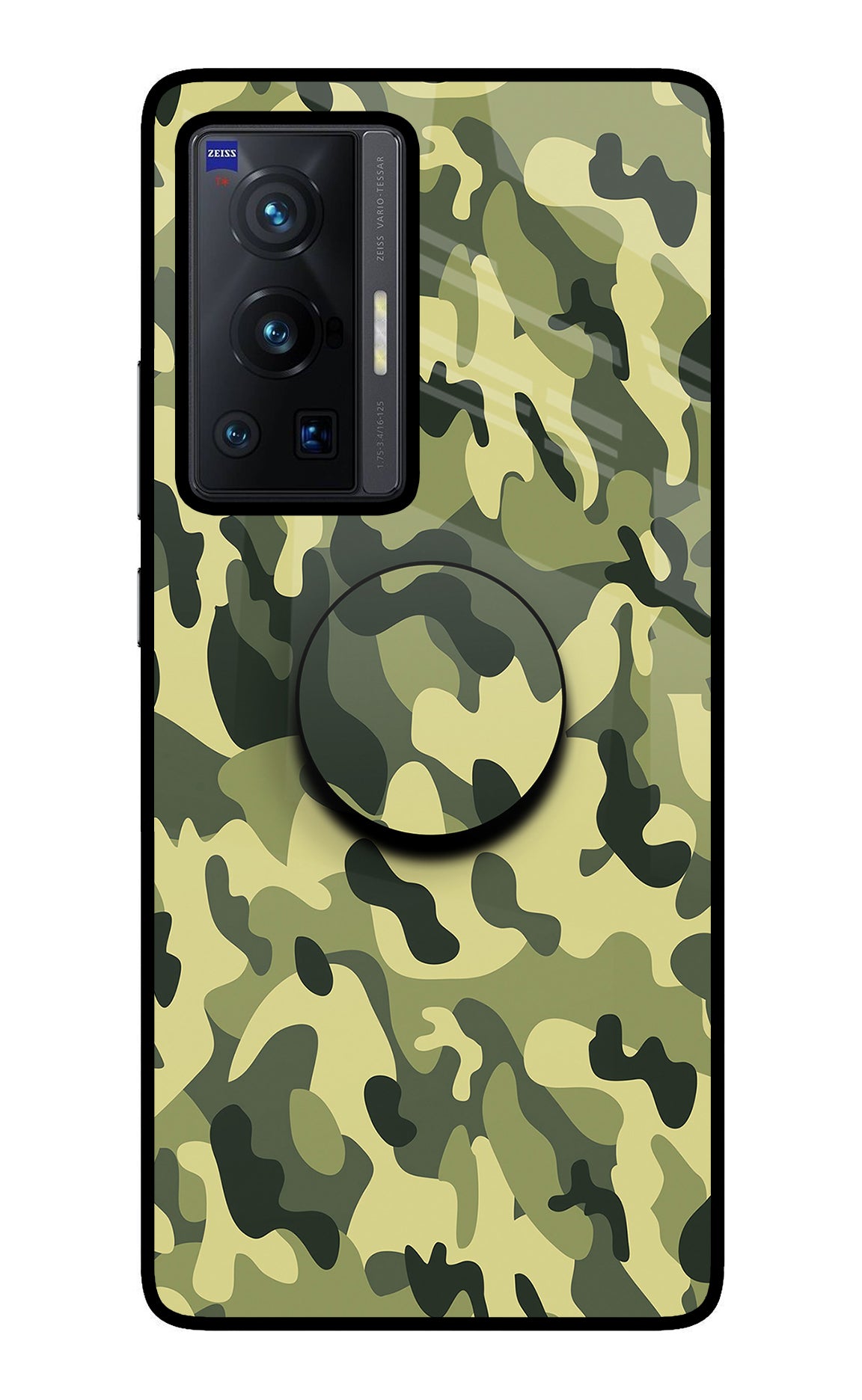 Camouflage Vivo X70 Pro Glass Case