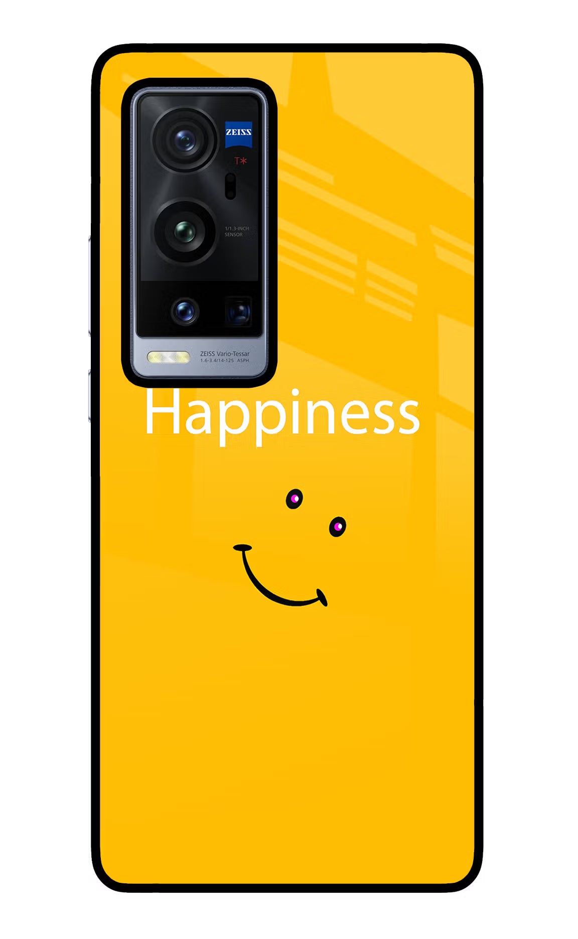 Happiness With Smiley Vivo X60 Pro+ Glass Case Back Cover by Casekaro