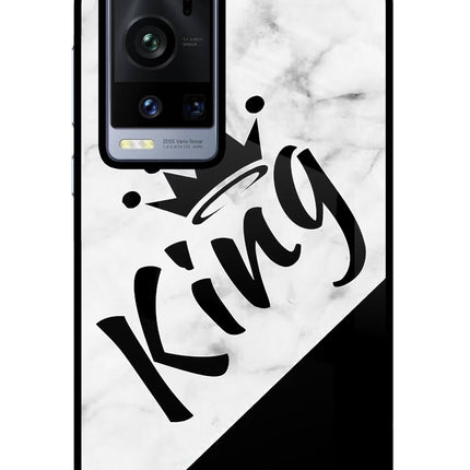 King Vivo X60 Pro+ Glass Case Back Cover by Casekaro