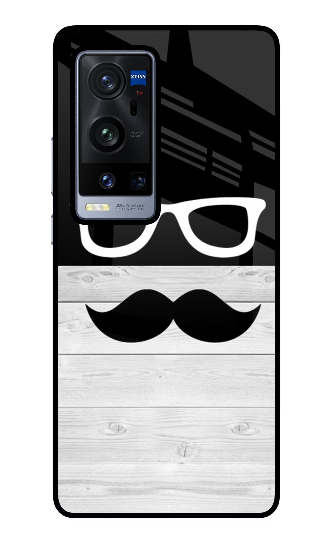 Mustache Vivo X60 Pro+ Glass Case Back Cover by Casekaro