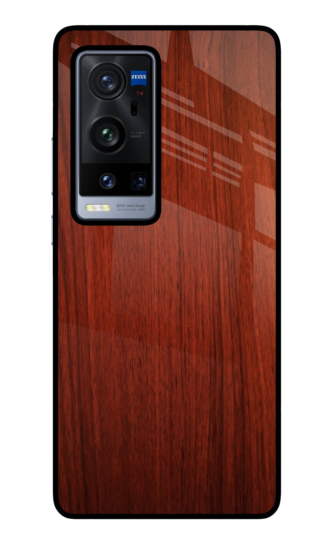 Wooden Plain Pattern Vivo X60 Pro+ Glass Case