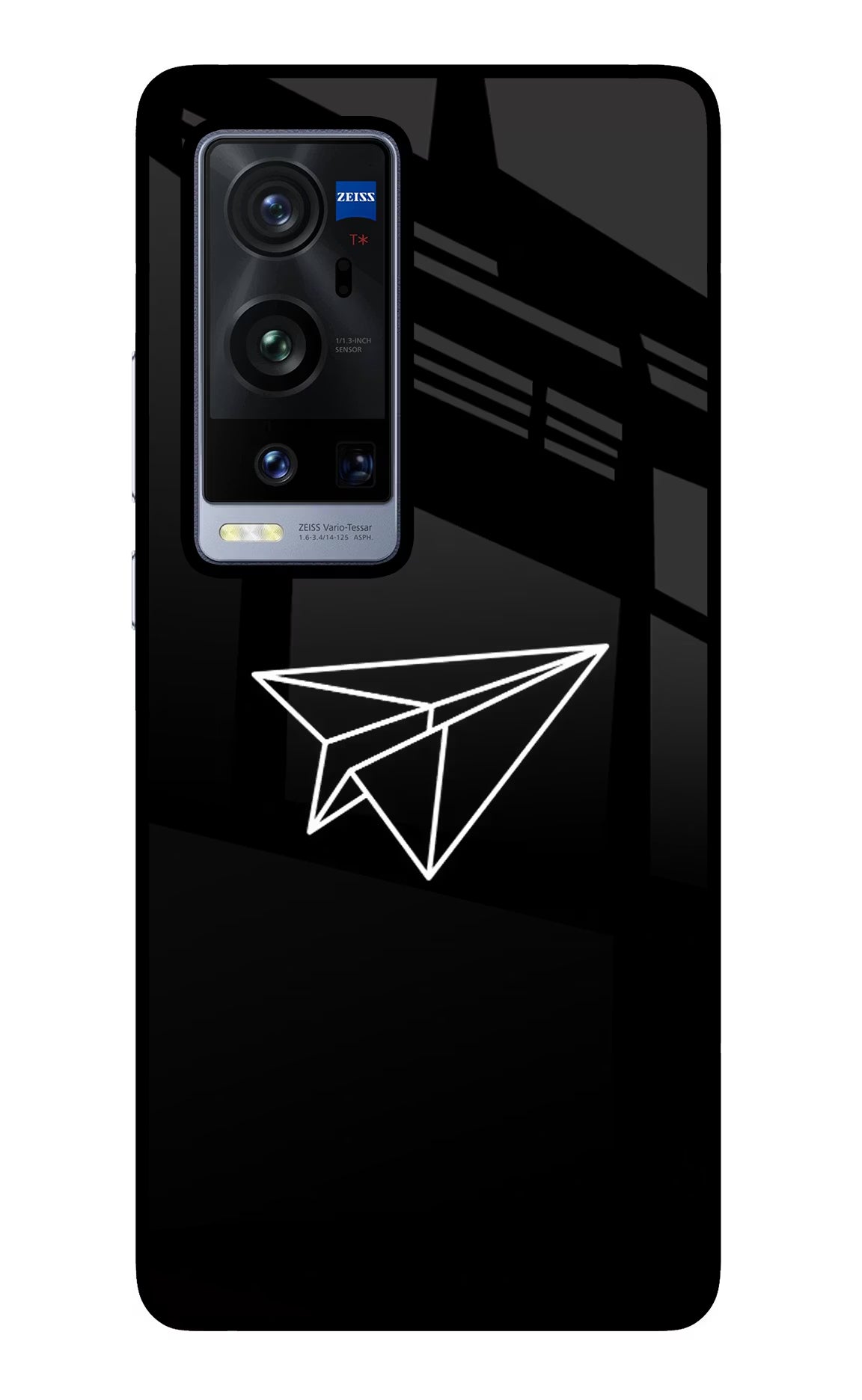 Paper Plane White Vivo X60 Pro+ Glass Case Back Cover by Casekaro