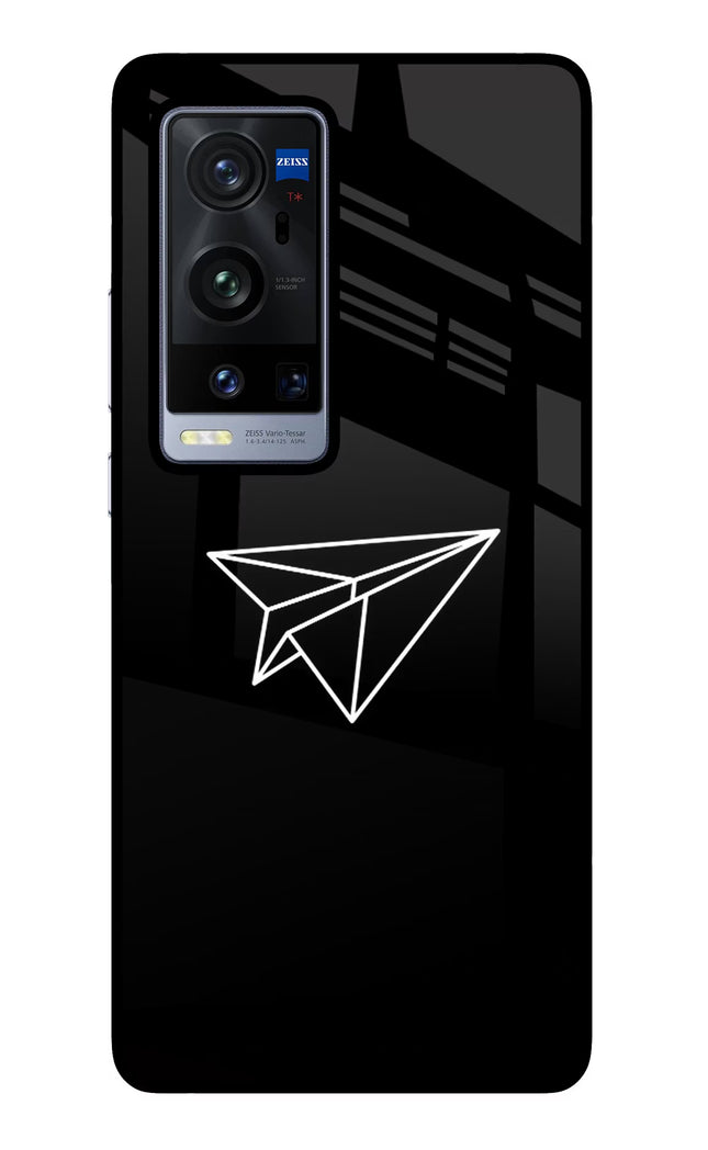 Paper Plane White Vivo X60 Pro+ Glass Case Back Cover by Casekaro