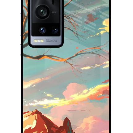 Scenery Vivo X60 Pro+ Glass Case Back Cover by Casekaro