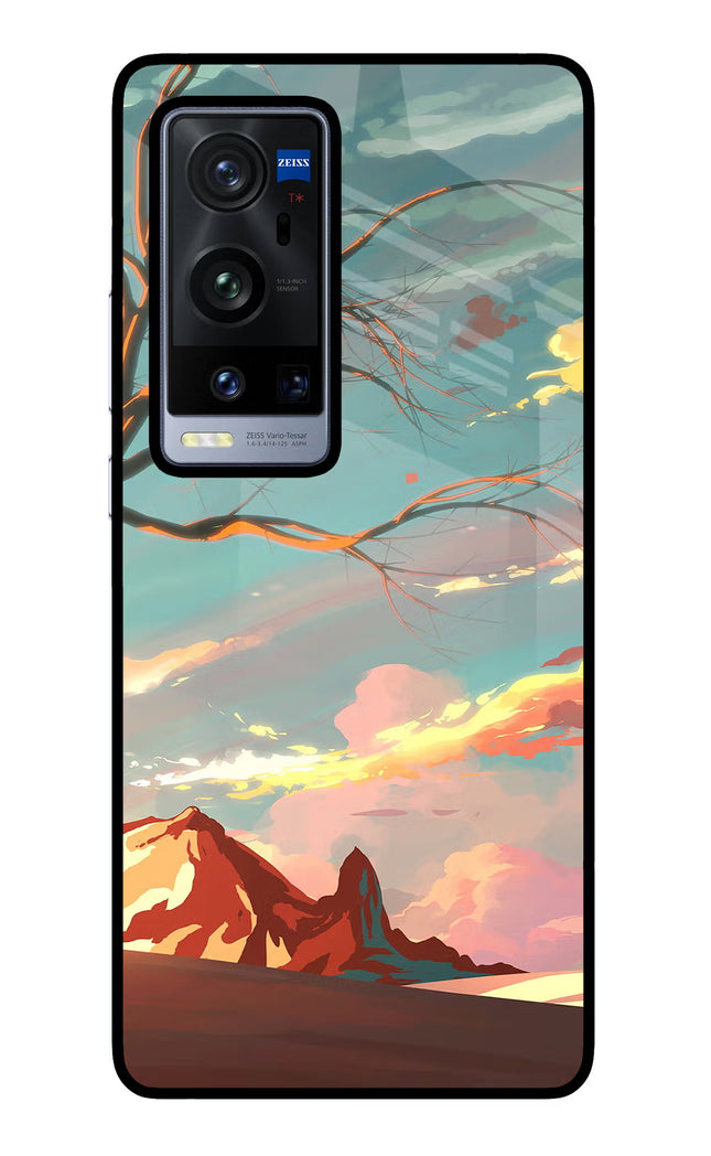 Scenery Vivo X60 Pro+ Glass Case Back Cover by Casekaro