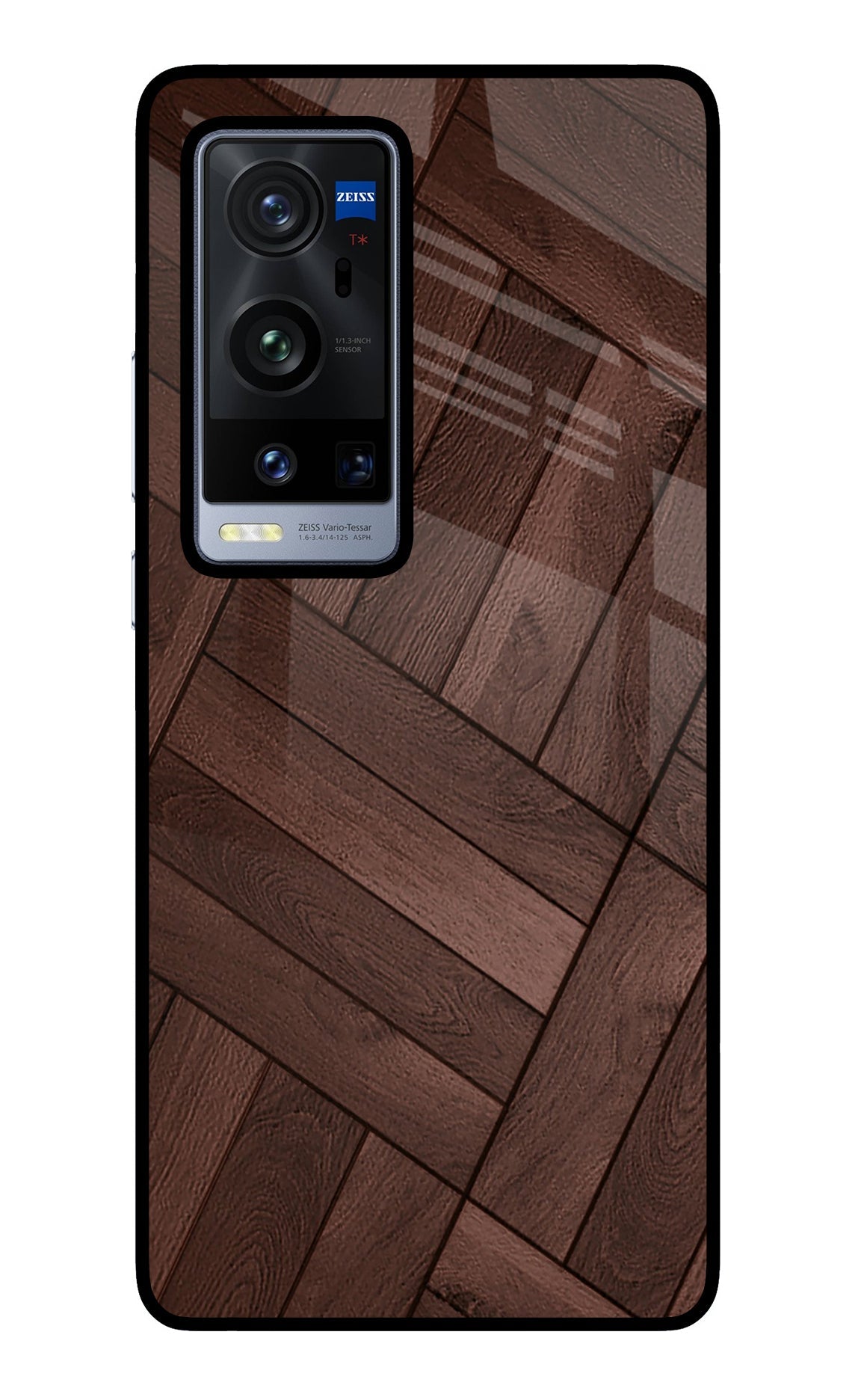 Wooden Texture Design Vivo X60 Pro+ Glass Case