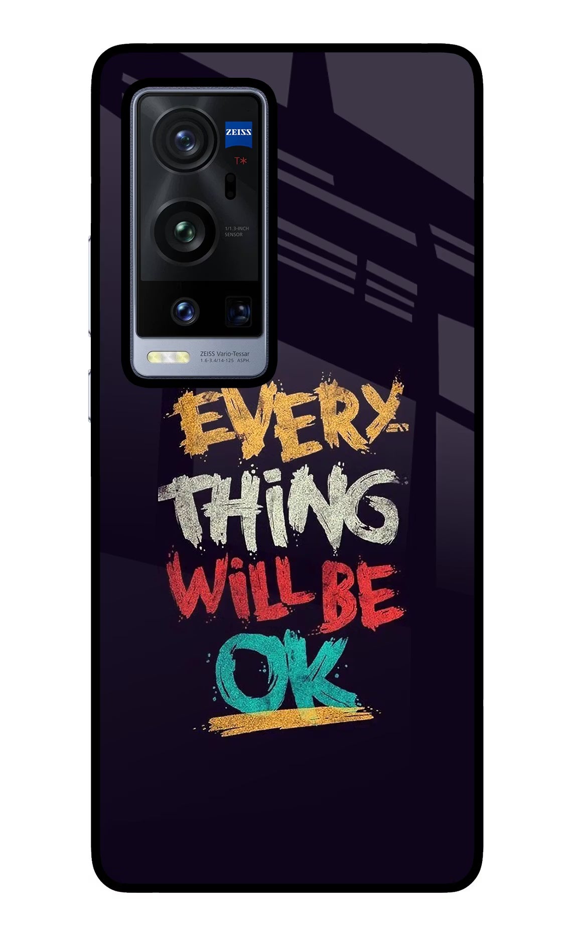 Everything Will Be Ok Vivo X60 Pro+ Glass Case Back Cover by Casekaro