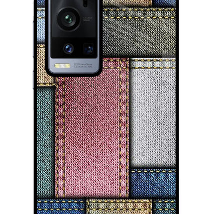 Multicolor Jeans Vivo X60 Pro+ Glass Case Back Cover by Casekaro