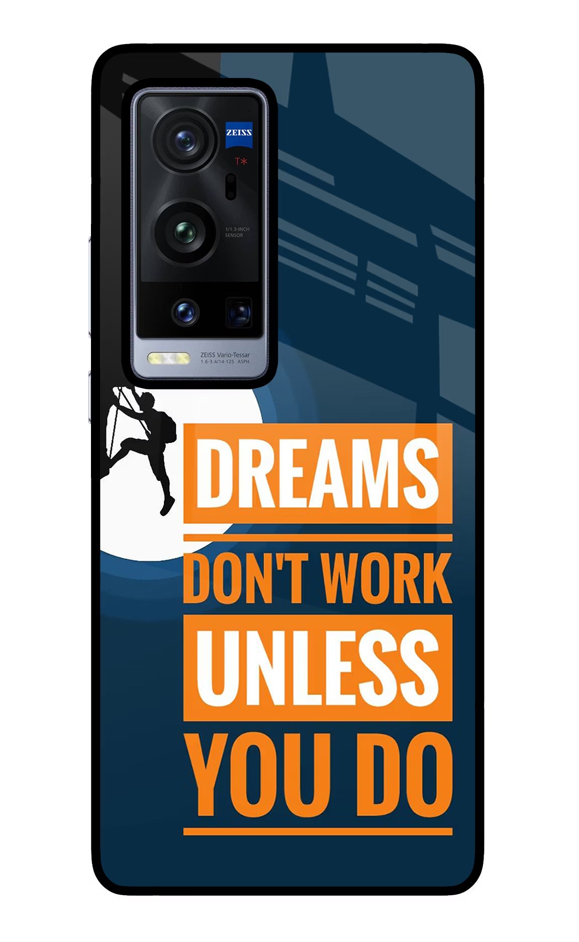 Dreams Don’T Work Unless You Do Vivo X60 Pro+ Glass Case Back Cover by Casekaro