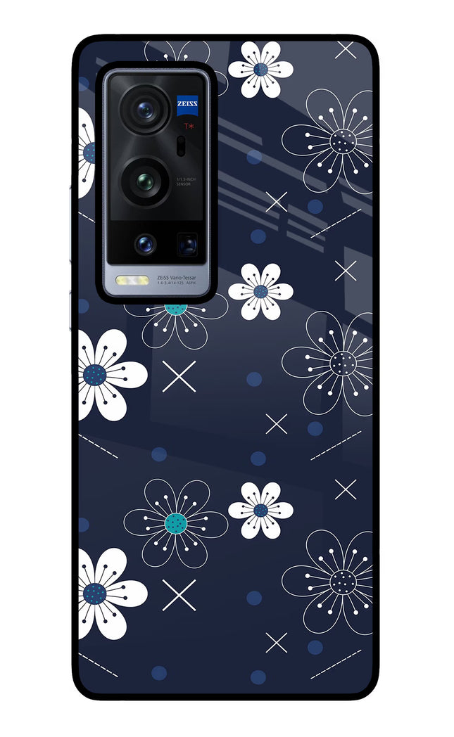 Flowers Vivo X60 Pro+ Glass Case Back Cover by Casekaro