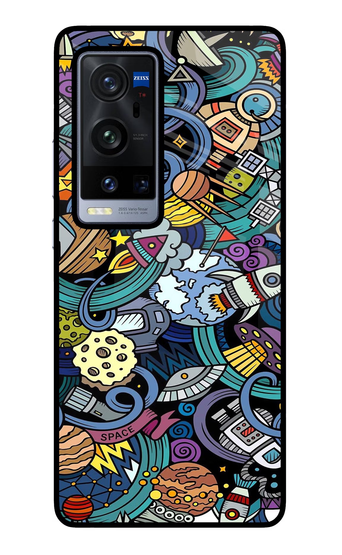 Space Abstract Vivo X60 Pro+ Glass Case Back Cover by Casekaro