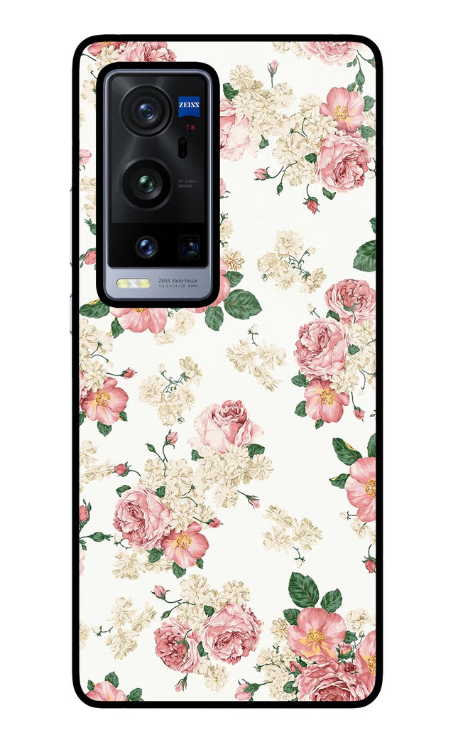 Flowers Vivo X60 Pro+ Glass Case Back Cover by Casekaro