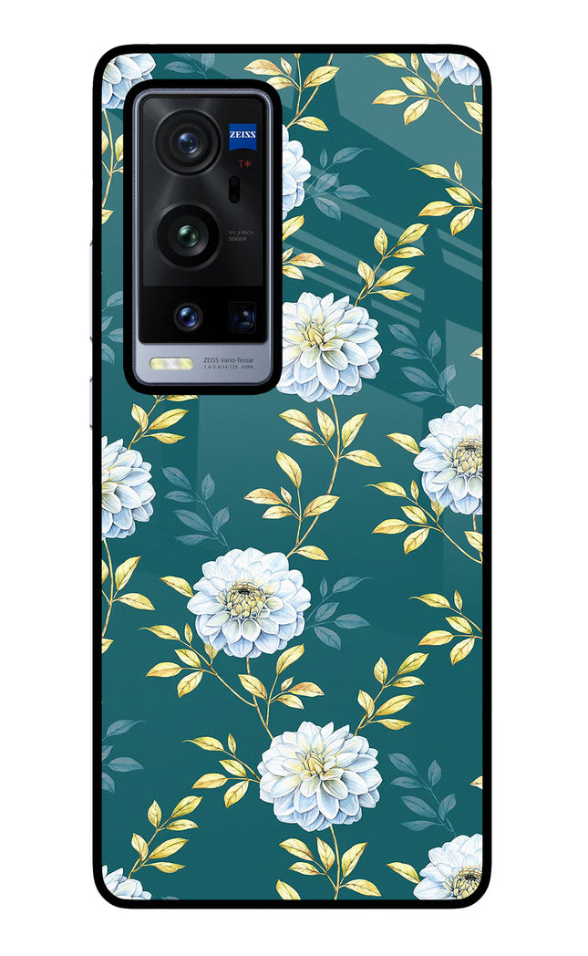 Flowers Vivo X60 Pro+ Glass Case Back Cover by Casekaro