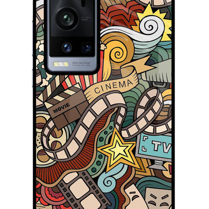 Cinema Abstract Vivo X60 Pro+ Glass Case Back Cover by Casekaro