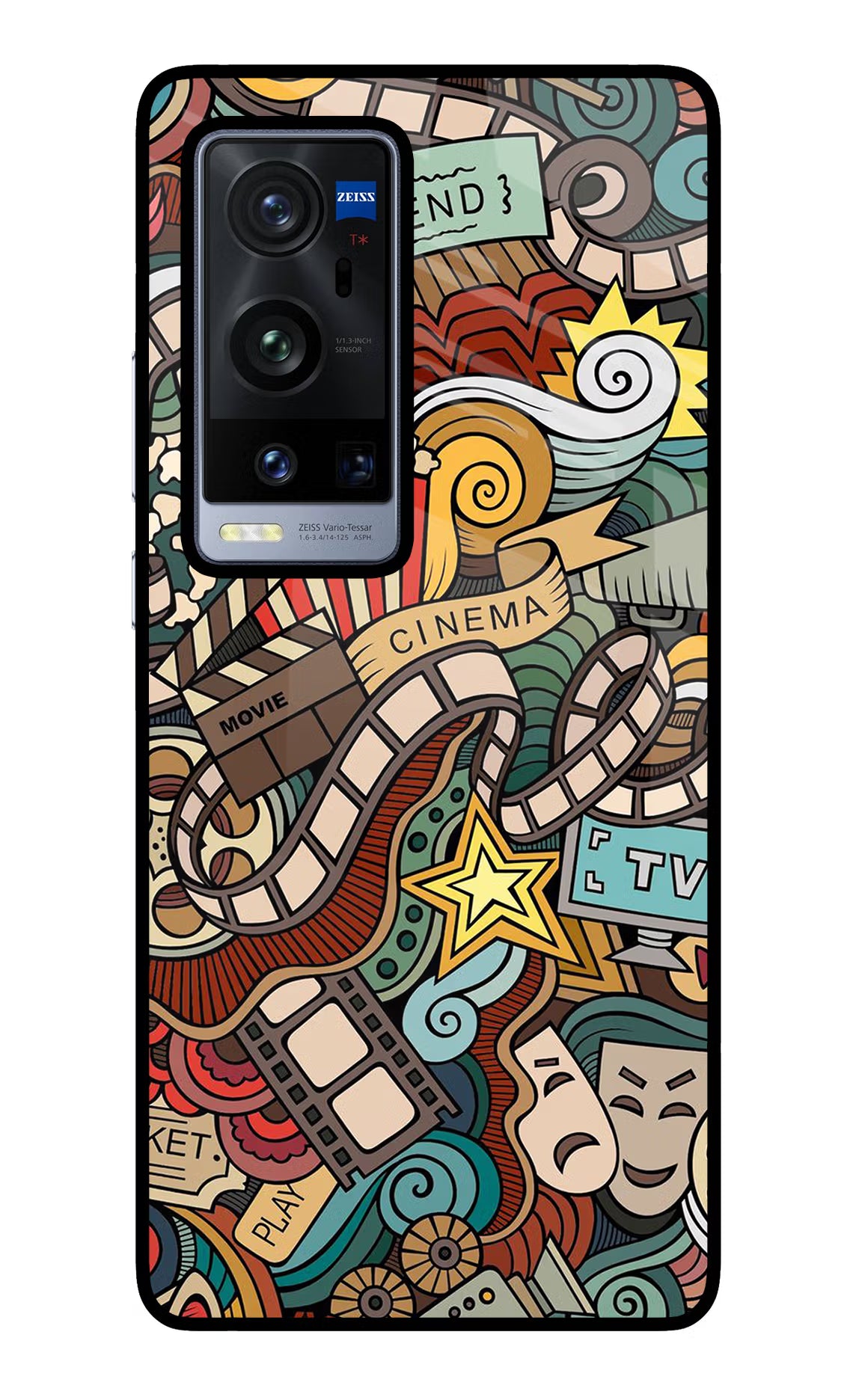 Cinema Abstract Vivo X60 Pro+ Glass Case Back Cover by Casekaro