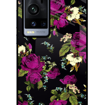 Flowers Vivo X60 Pro+ Glass Case Back Cover by Casekaro