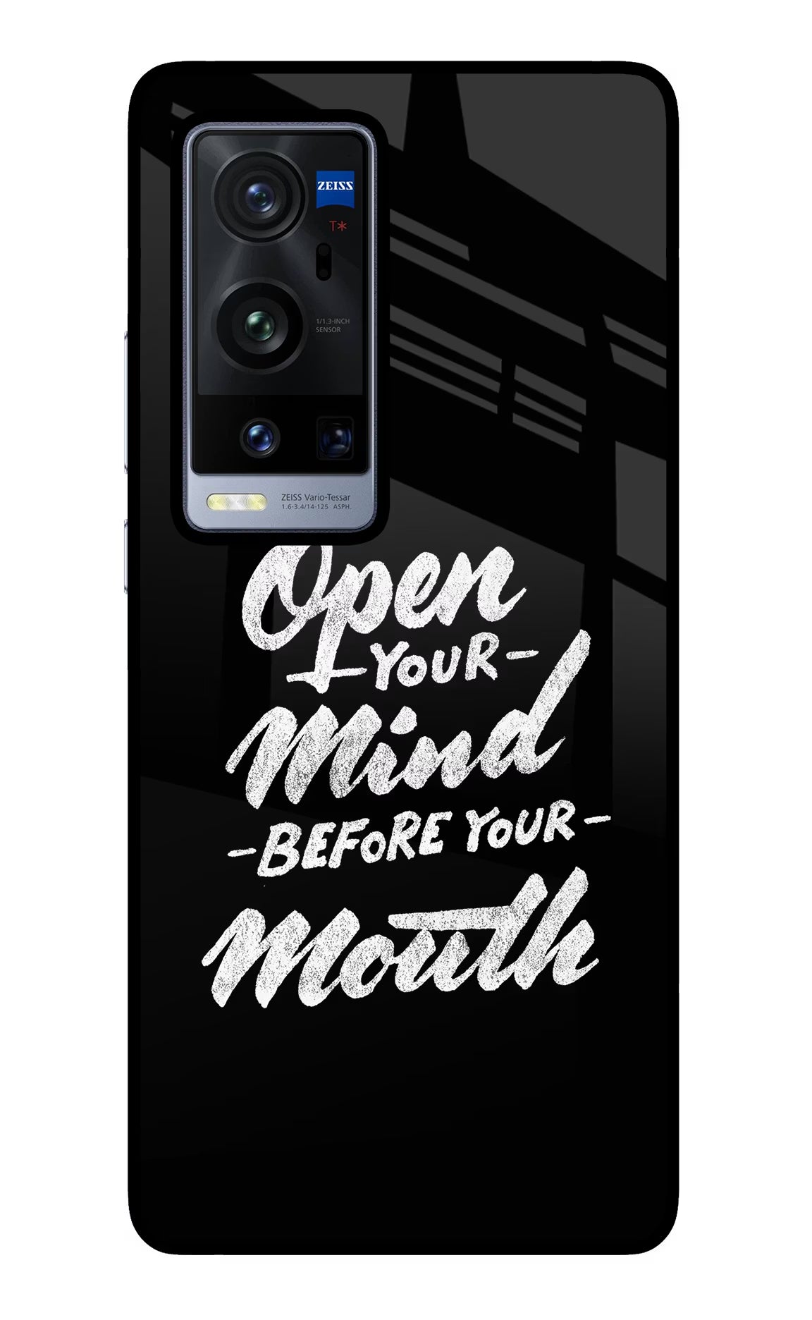 Open Your Mind Before Your Mouth Vivo X60 Pro+ Glass Case Back Cover by Casekaro