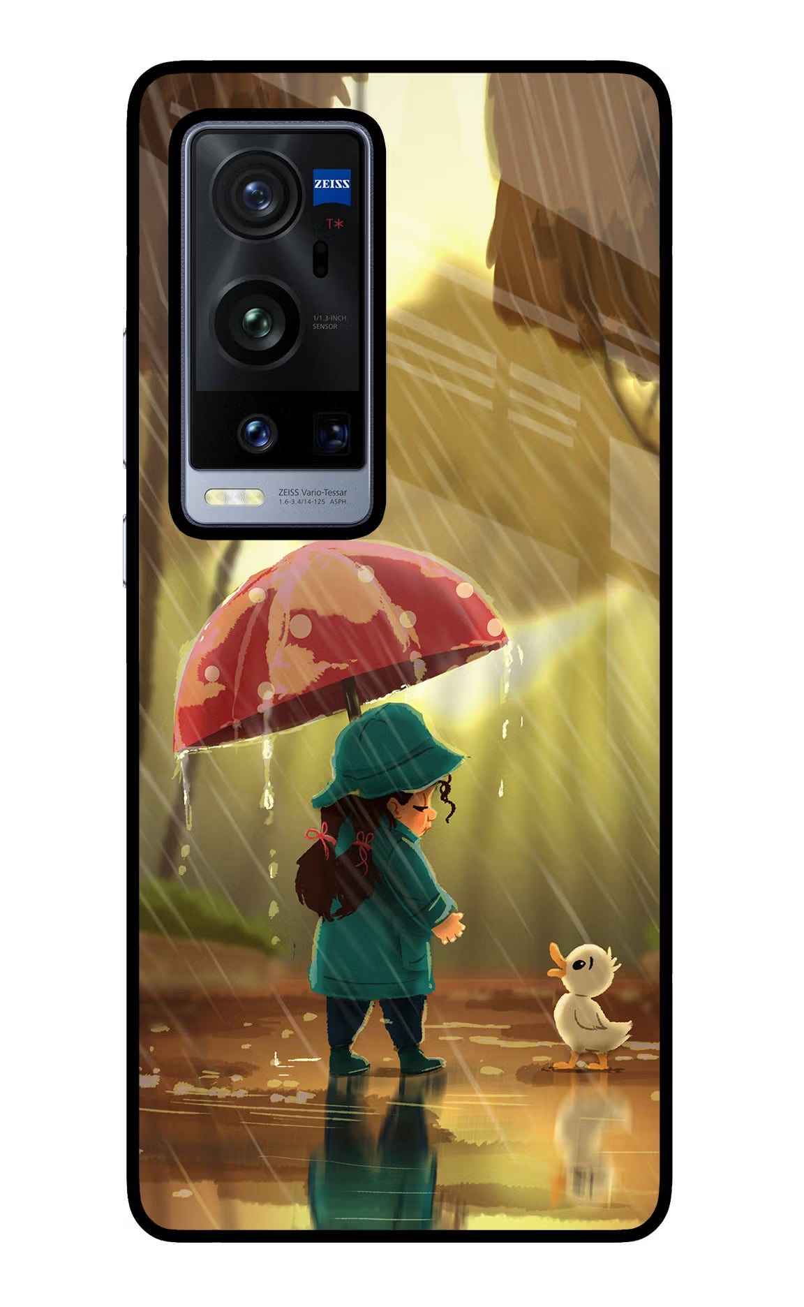 Rainy Day Vivo X60 Pro+ Glass Case Back Cover by Casekaro