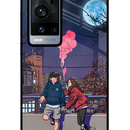 Chilling Couple Vivo X60 Pro+ Glass Case Back Cover by Casekaro