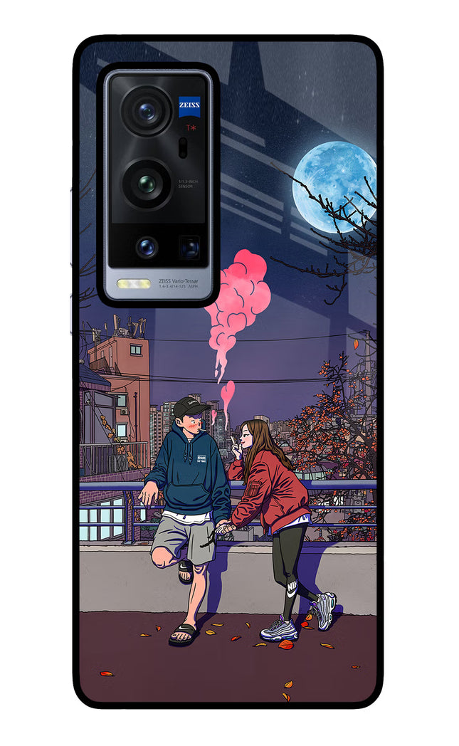 Chilling Couple Vivo X60 Pro+ Glass Case Back Cover by Casekaro