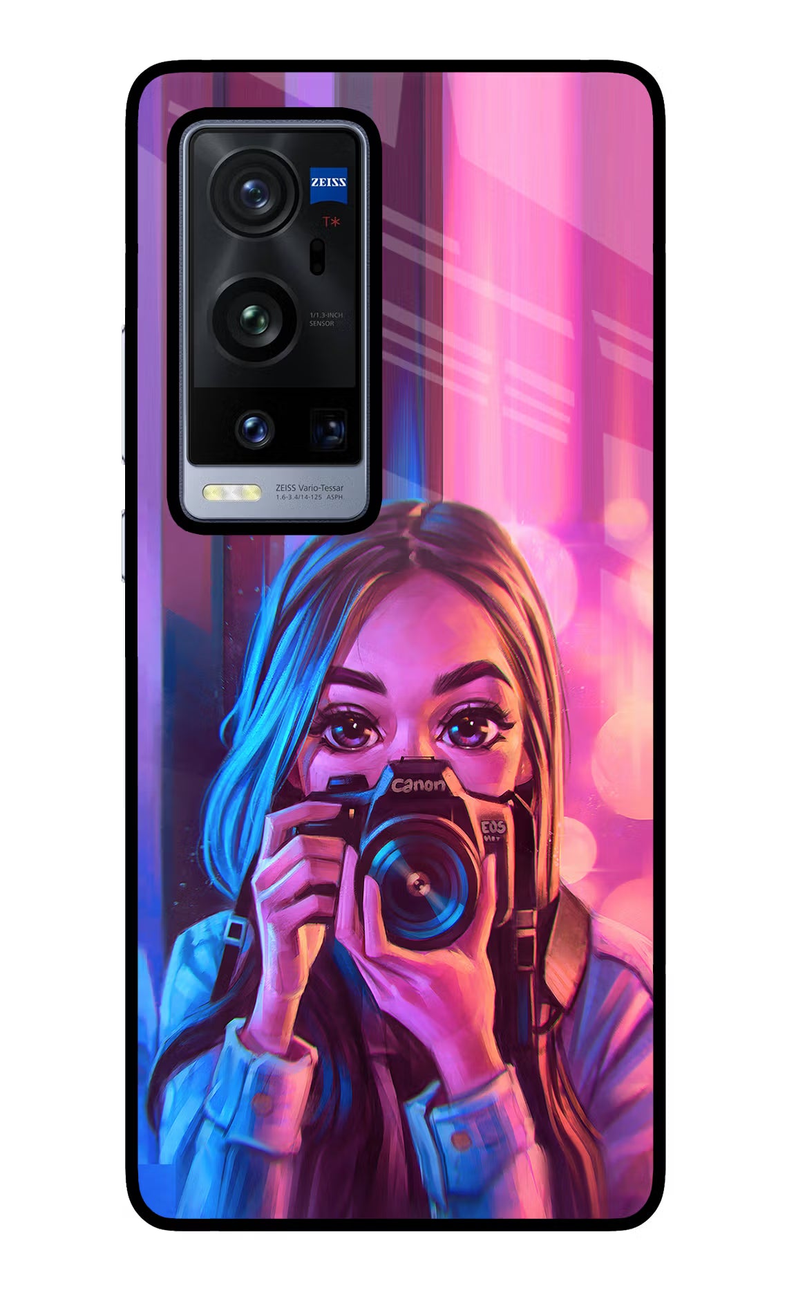 Girl Photographer Vivo X60 Pro+ Glass Case Back Cover by Casekaro