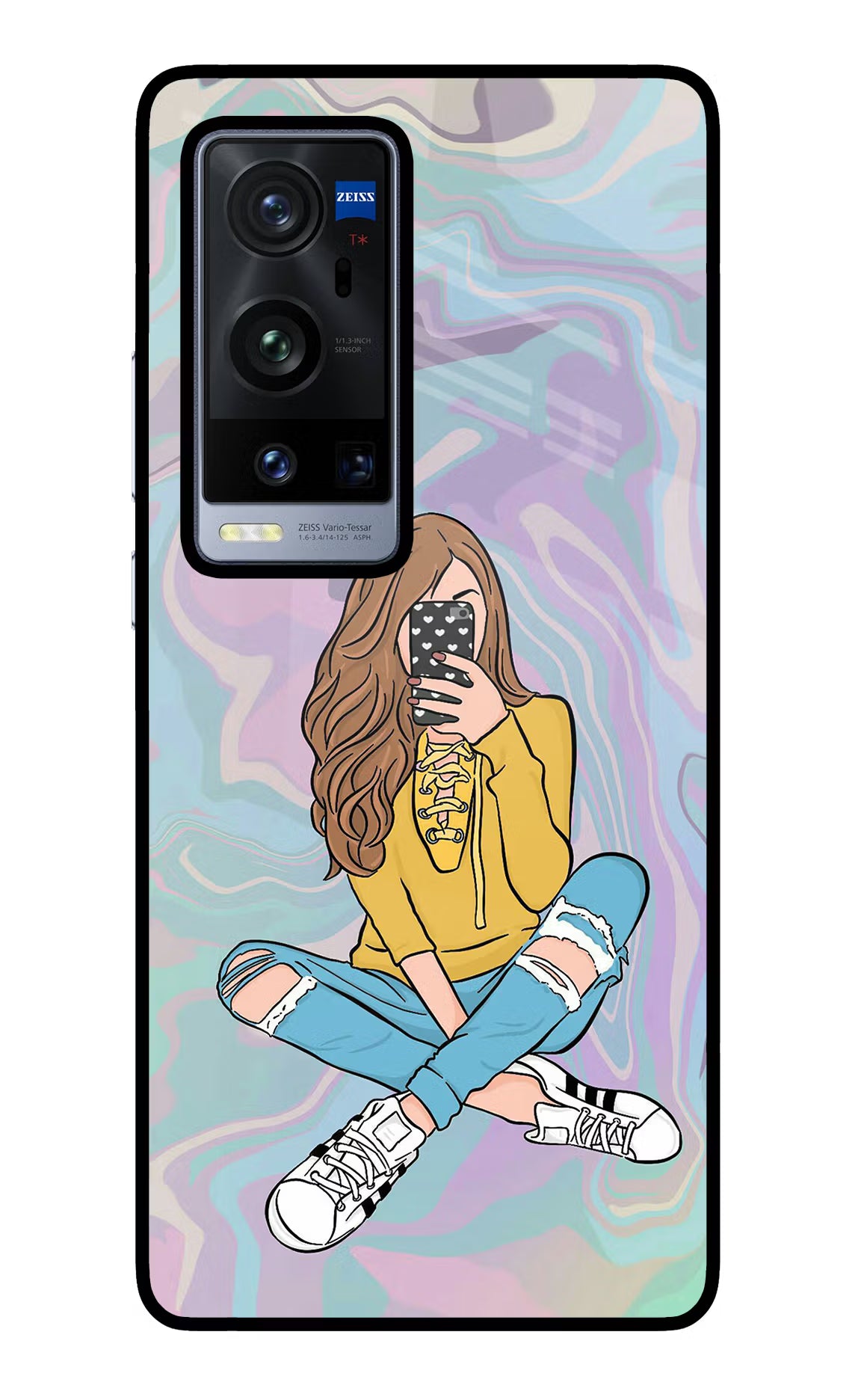 Selfie Girl Vivo X60 Pro+ Glass Case Back Cover by Casekaro