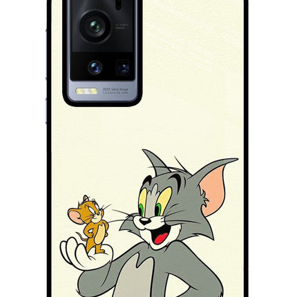 Tom & Jerry Vivo X60 Pro+ Glass Case Back Cover by Casekaro