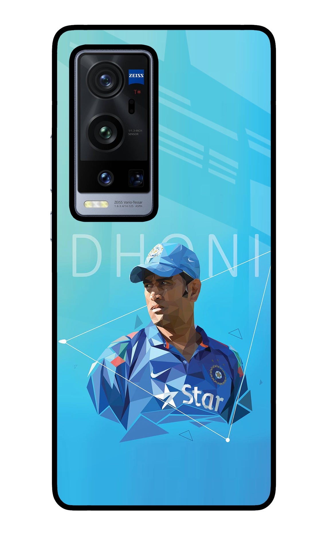 Dhoni Artwork Vivo X60 Pro+ Glass Case