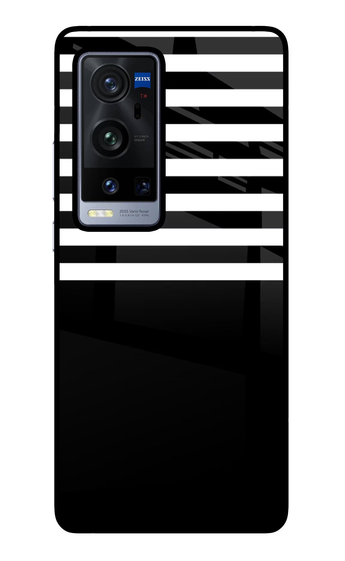 Black and White Print Vivo X60 Pro+ Glass Case Back Cover by Casekaro