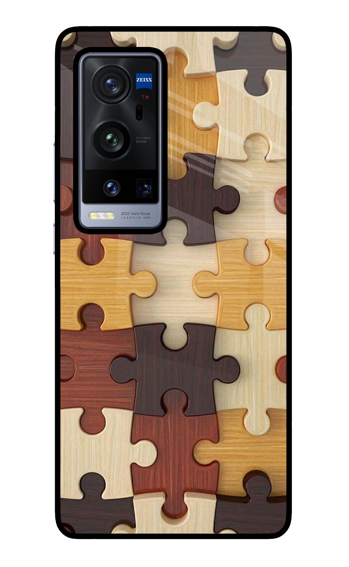 Wooden Puzzle Vivo X60 Pro+ Glass Case