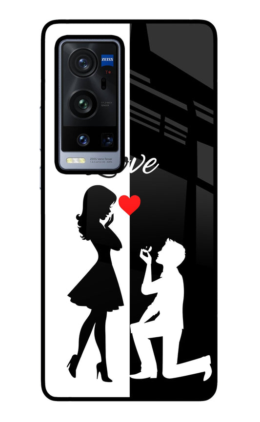 Love Propose Black And White Vivo X60 Pro+ Glass Case