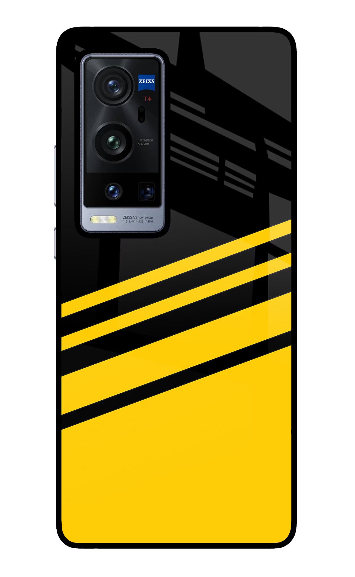 Yellow Shades Vivo X60 Pro+ Glass Case Back Cover by Casekaro
