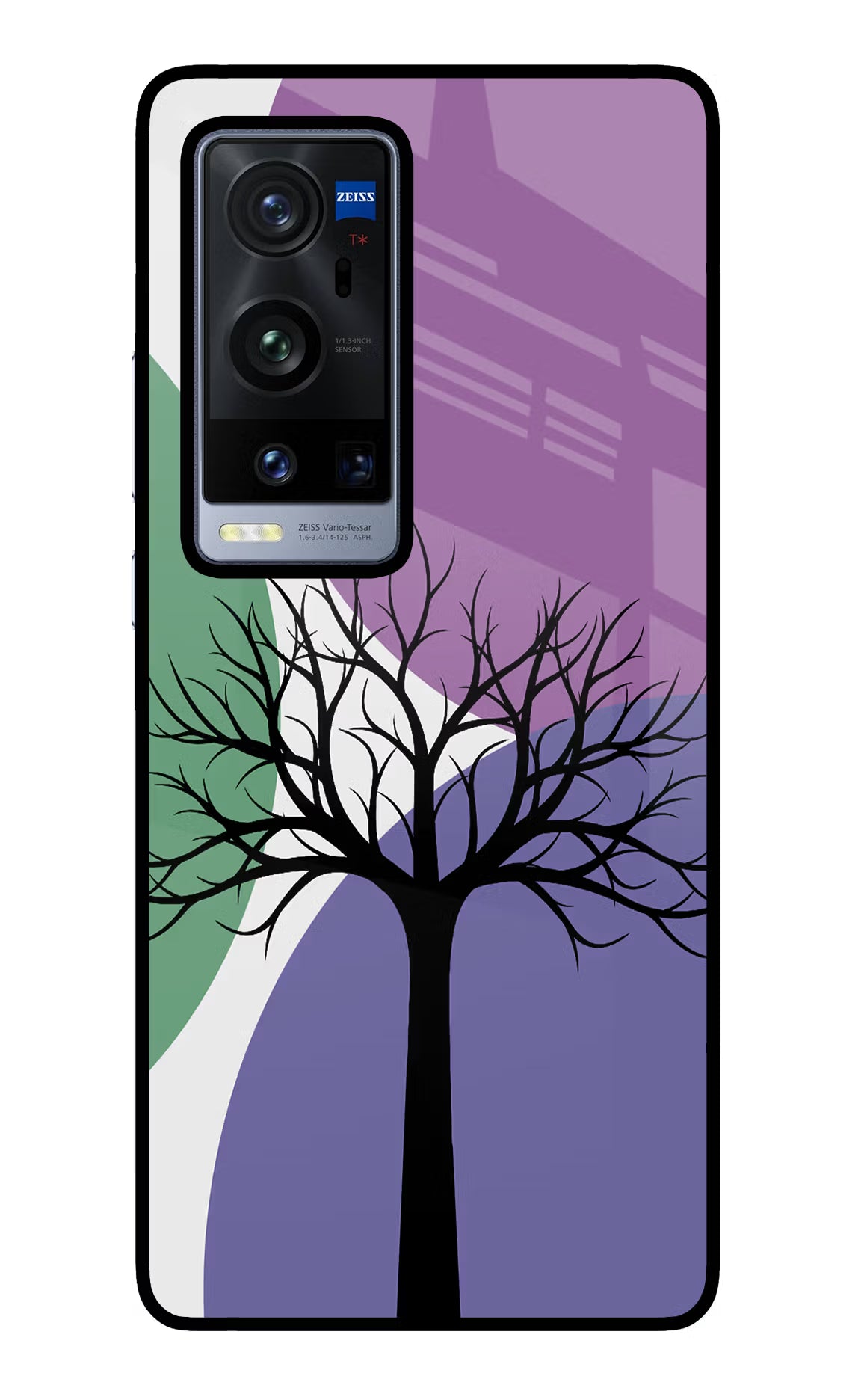 Tree Art Vivo X60 Pro+ Glass Case Back Cover by Casekaro